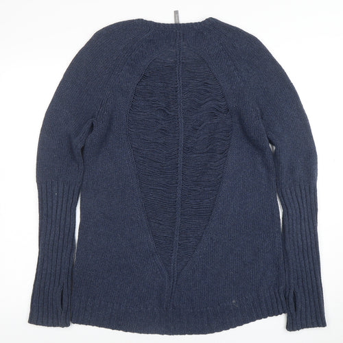 Sweaty Betty Womens Blue Cotton Knit Crew Neck Jumper Size S