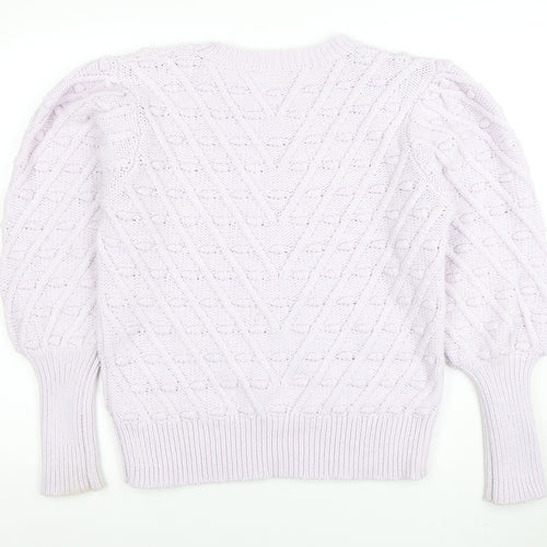 Dorothy Perkins Women's Ivory Cable Knit Puff Sleeve Jumper UK 18