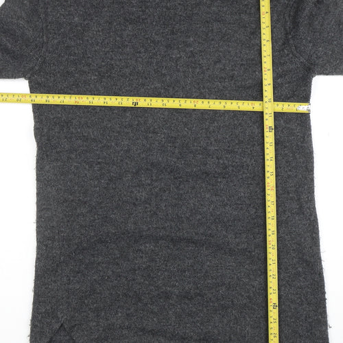River Island Women’s Grey Jumper Dress Size 10 Roll Neck Knit