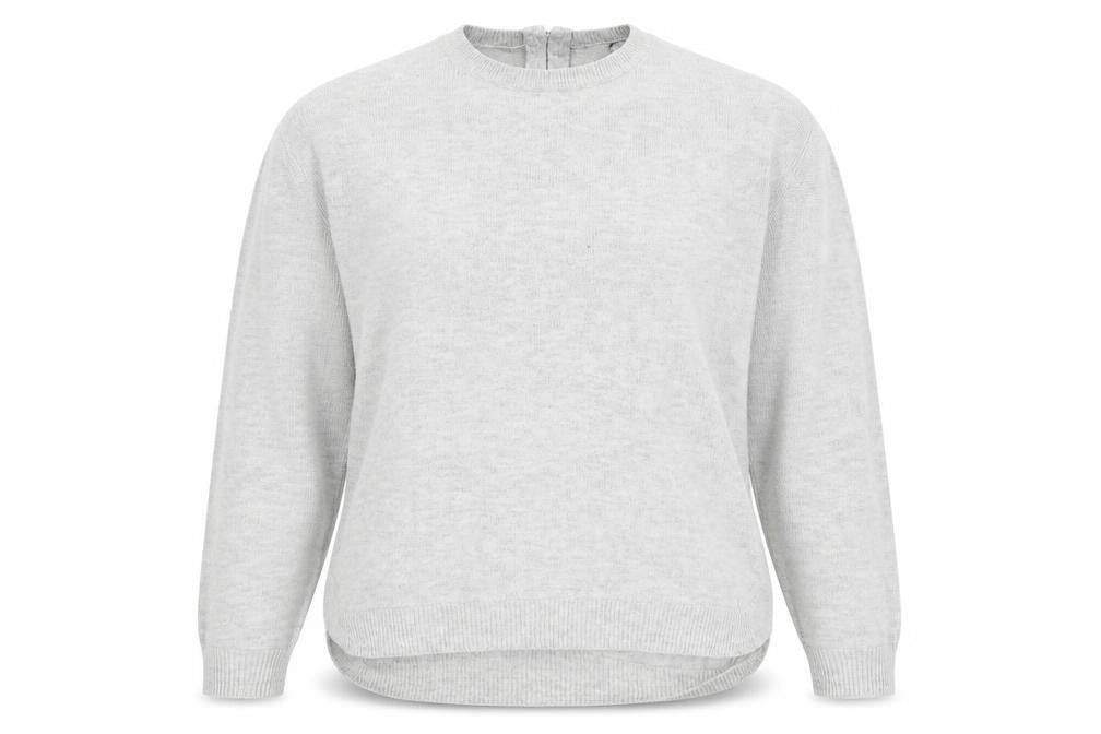 Front view of H&M women’s grey xs crew neck long sleeve knit jumper