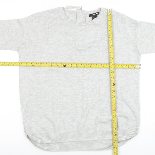 H&M Womens Grey XS Crew Neck Long Sleeve Knit Pullover Jumper