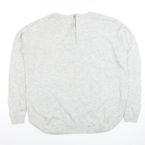 H&M Womens Grey XS Crew Neck Long Sleeve Knit Pullover Jumper