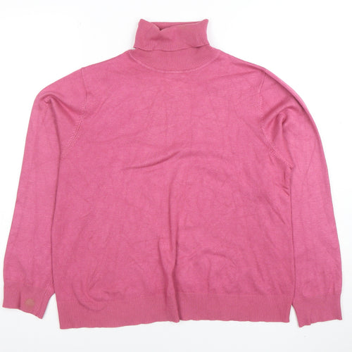 B&W Womens Pink Roll Neck Knit Pullover Jumper Size 4 UK