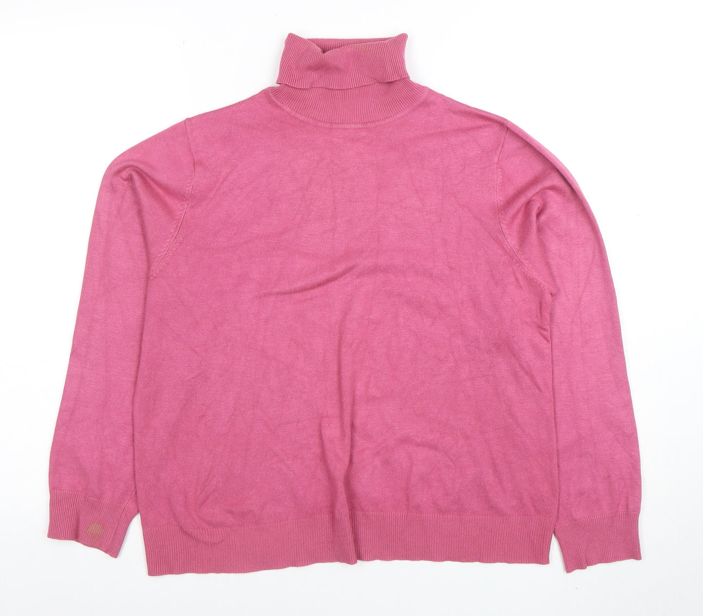 B&W Womens Pink Roll Neck Knit Pullover Jumper Size 4 UK