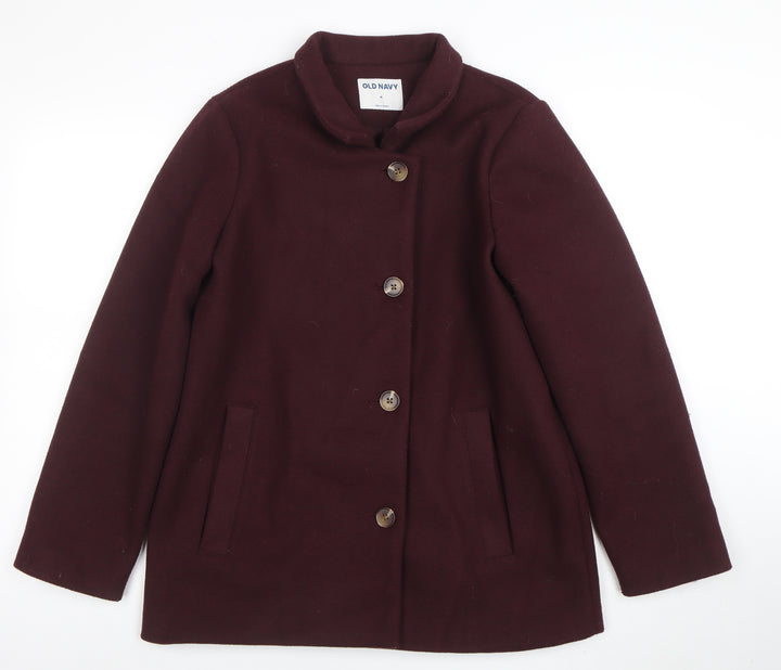Old Navy Women's Brown Mid-Length Button Coat Size M