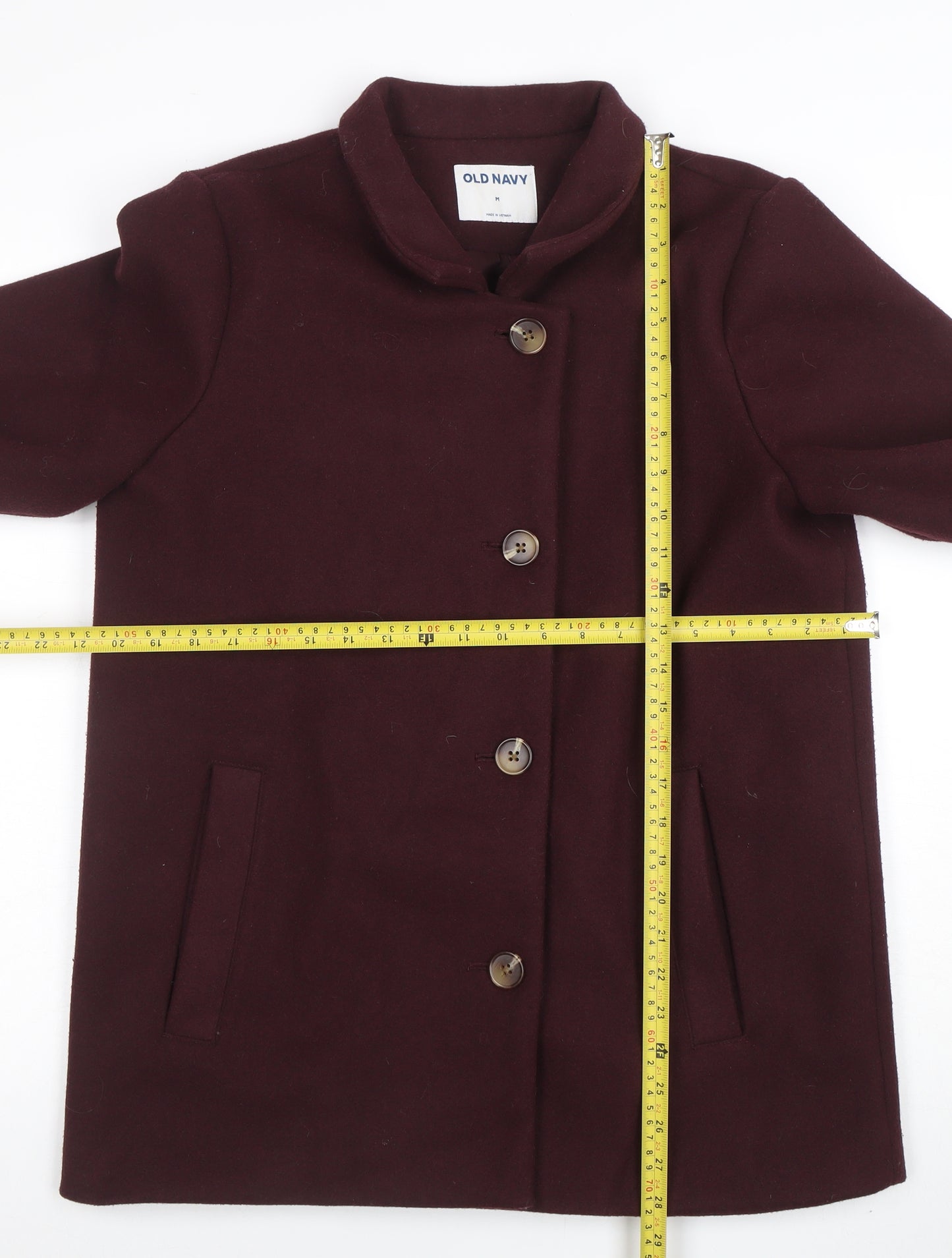 Old Navy Women's Brown Mid-Length Button Coat Size M