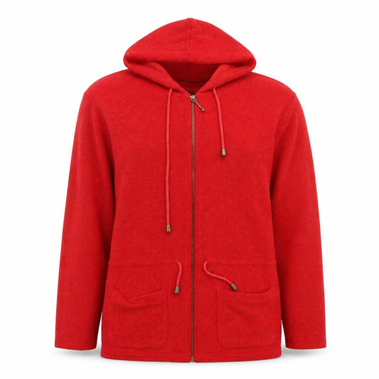 Front view of Dash Women Red Full Zip Hoodie Jacket UK 14 Polyester Cotton