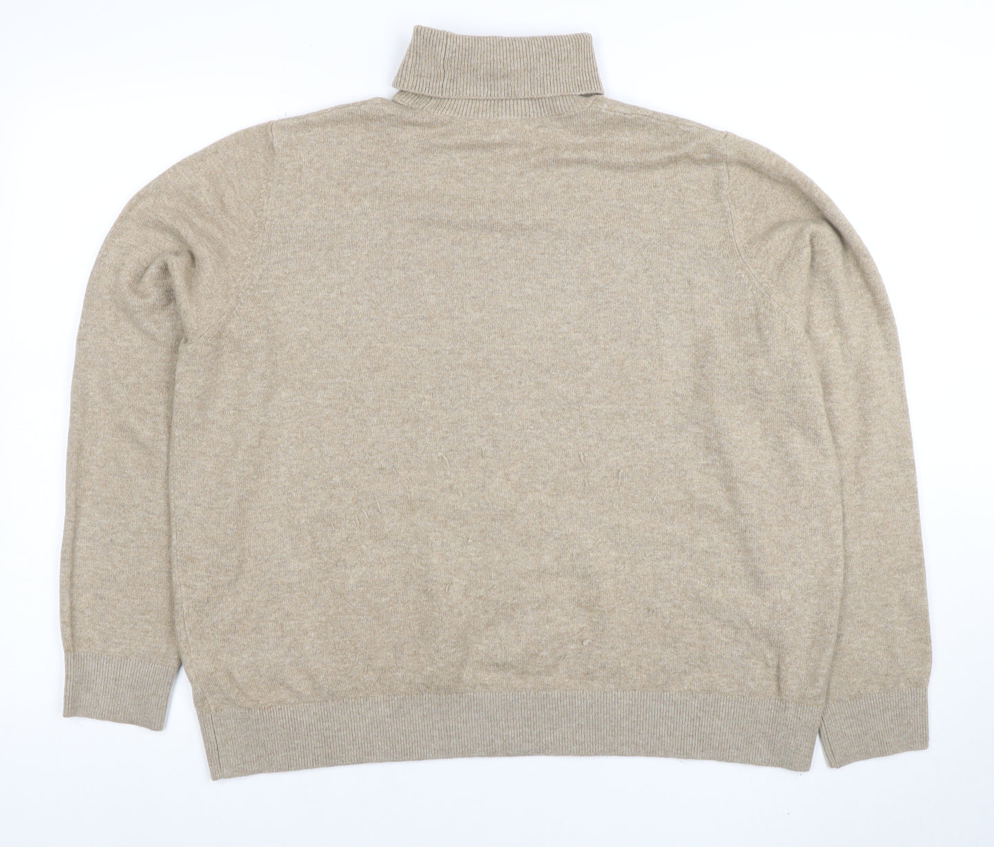 Marks and Spencer Women's Beige Roll Neck Jumper Size L