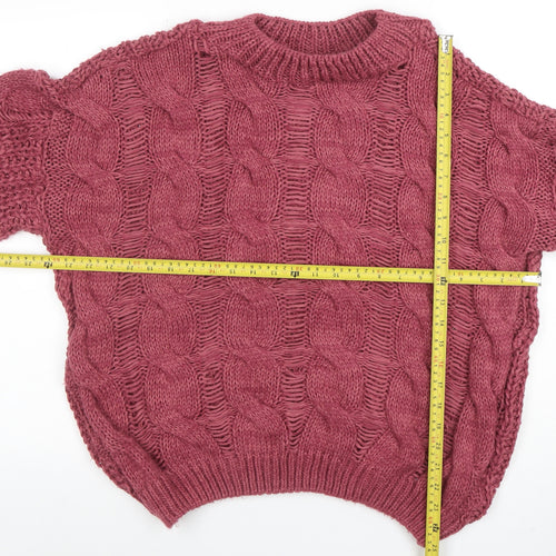 Dorothy Perkins Womens Purple Chunky Cable Knit Pullover Jumper M