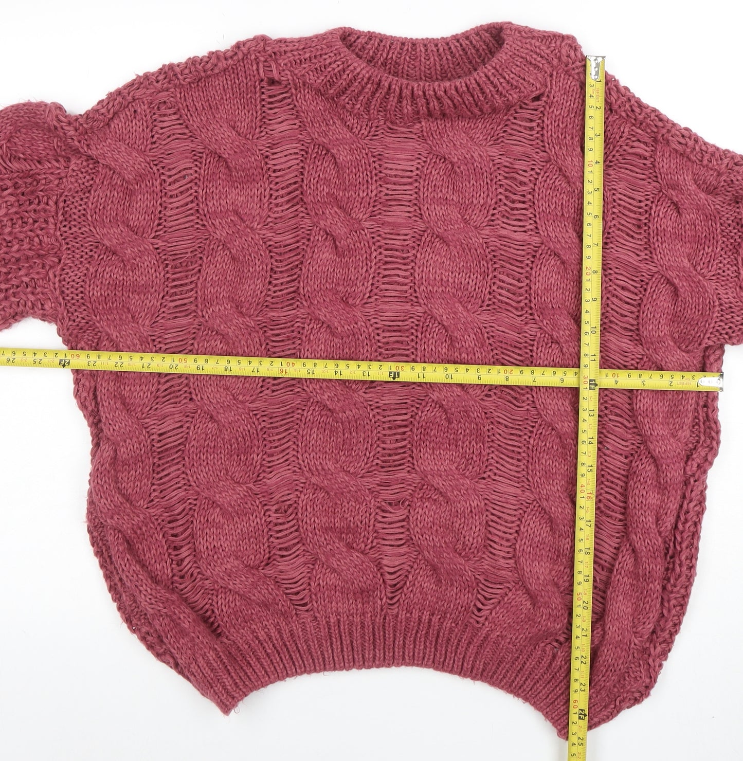 Dorothy Perkins Womens Purple Chunky Cable Knit Pullover Jumper M