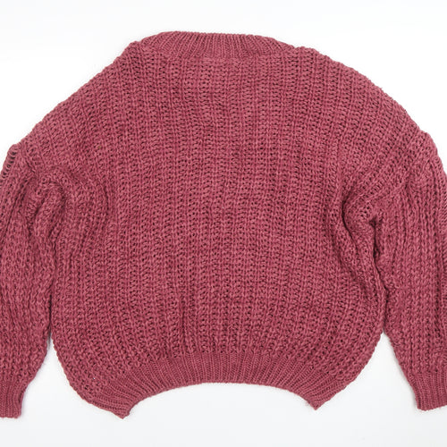 Dorothy Perkins Womens Purple Chunky Cable Knit Pullover Jumper M