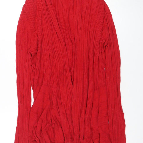 Soon Women Red Size 20 Open Knit Long Sleeve Cardigan