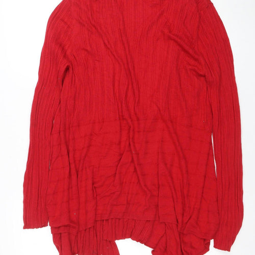 Soon Women Red Size 20 Open Knit Long Sleeve Cardigan