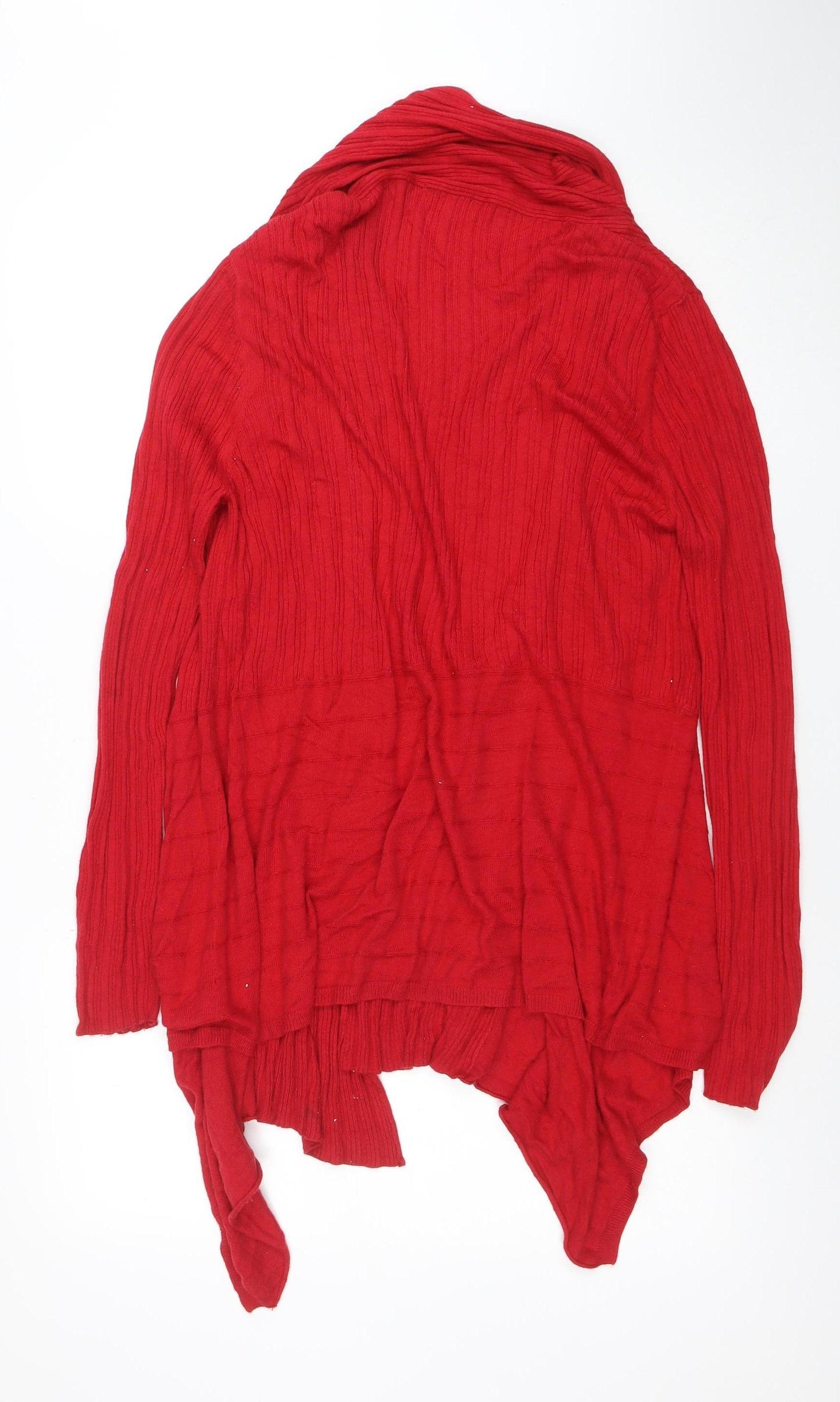 Soon Women Red Size 20 Open Knit Long Sleeve Cardigan