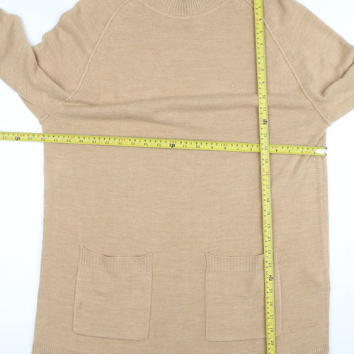 Principles Women’s Beige Mock Neck Long Sleeve Tunic Jumper Size 18