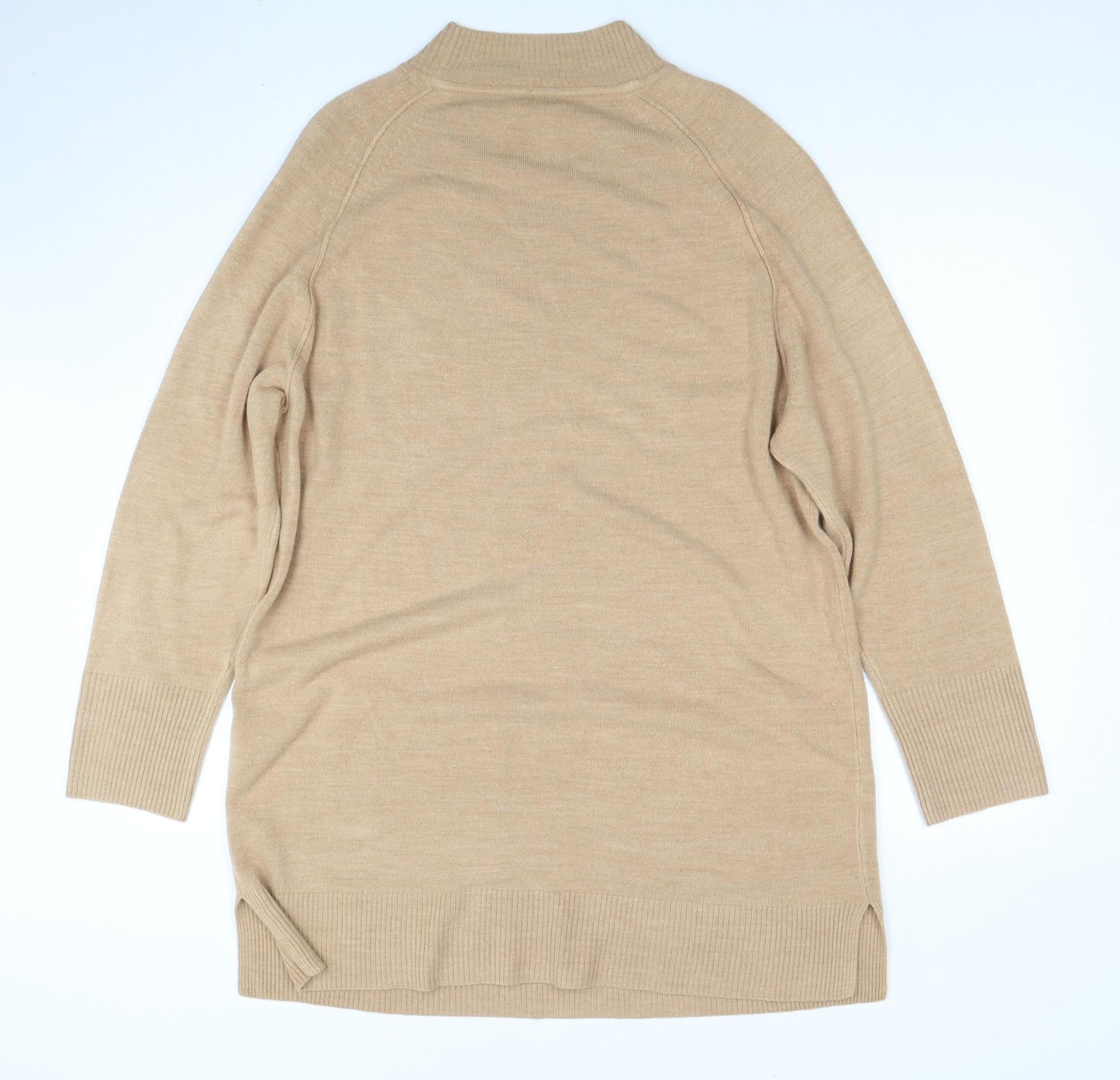 Principles Women’s Beige Mock Neck Long Sleeve Tunic Jumper Size 18