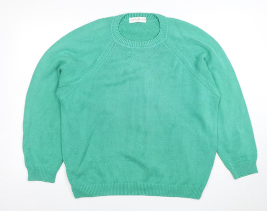 Marks and Spencer Women’s Green Cotton Crew Neck Jumper Size 16