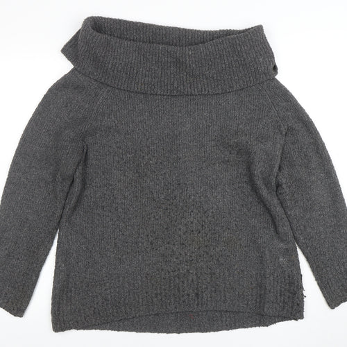 Orvis Women's Grey Cowl Neck Chunky Knit Jumper Size M