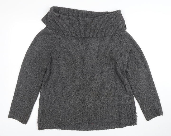 Orvis Women's Grey Cowl Neck Chunky Knit Jumper Size M