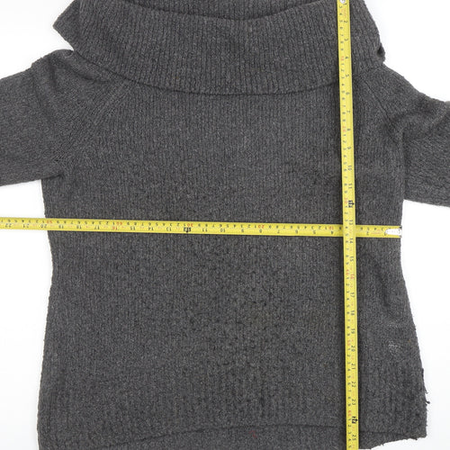 Orvis Women's Grey Cowl Neck Chunky Knit Jumper Size M
