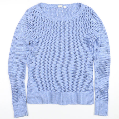 GAP Women’s Blue Open-Knit Cotton Jumper Size S