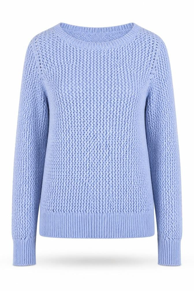 Front view of Gap Women’s Blue Open-Knit Cotton Jumper, size S
