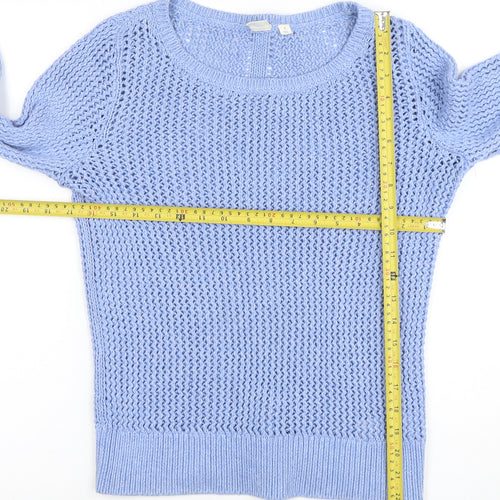 GAP Women’s Blue Open-Knit Cotton Jumper Size S