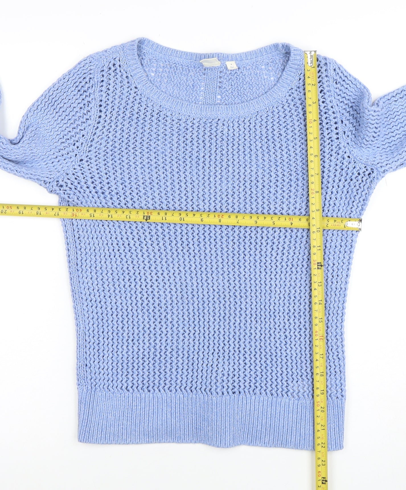GAP Women’s Blue Open-Knit Cotton Jumper Size S