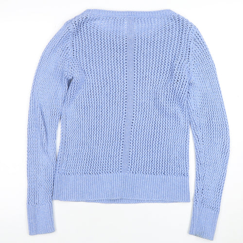 GAP Women’s Blue Open-Knit Cotton Jumper Size S
