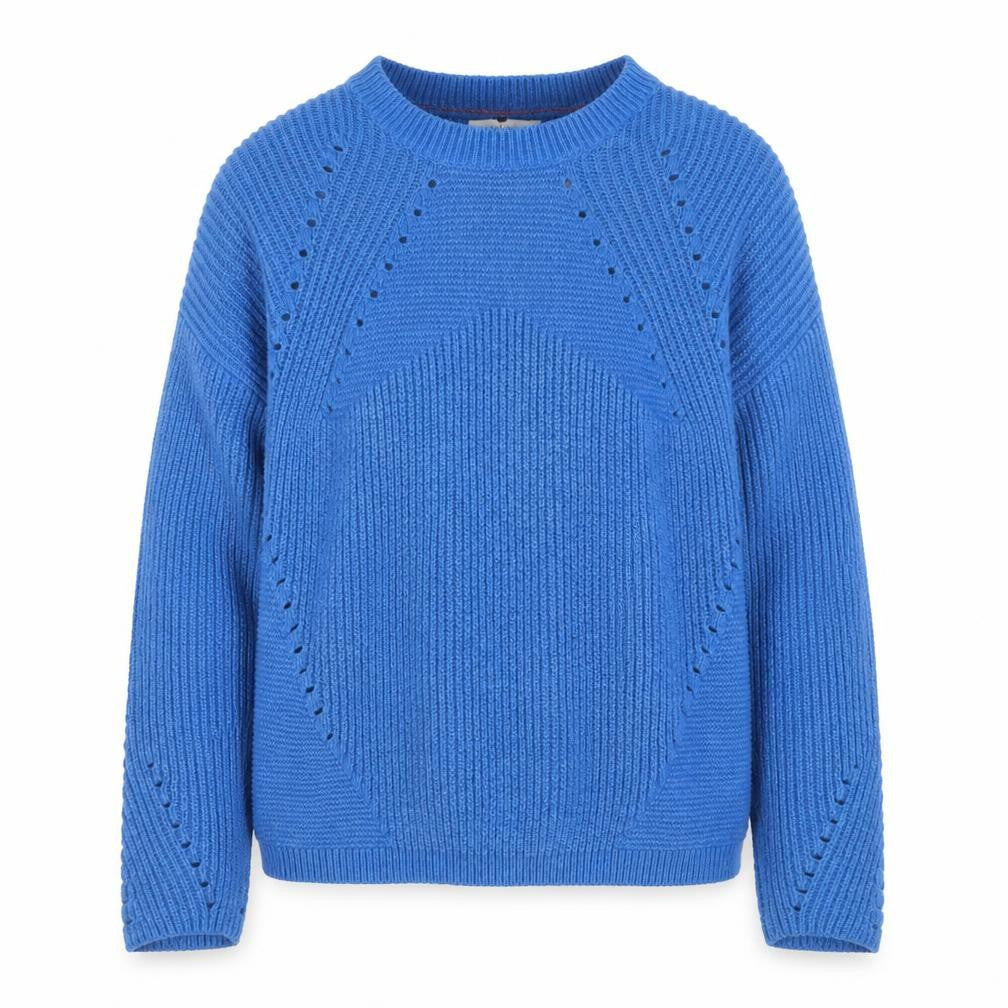 Front view of Marks & Spencer Per Una Blue Wool Blend Women’s Jumper, size S