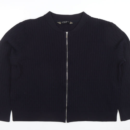 Principles by Ben de Lisi Women's Black Full Zip Cotton Blend Jumper Size 18