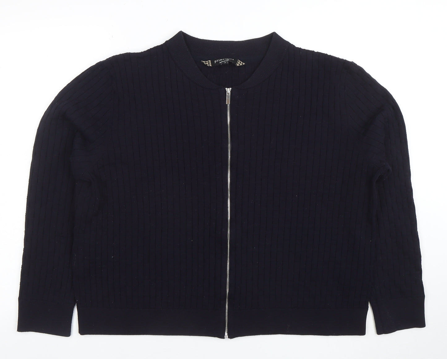 Principles by Ben de Lisi Women's Black Full Zip Cotton Blend Jumper Size 18