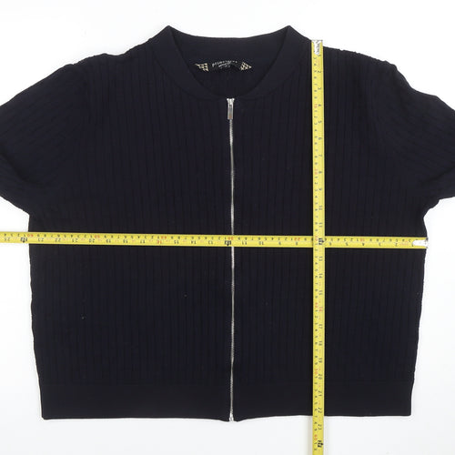 Principles by Ben de Lisi Women's Black Full Zip Cotton Blend Jumper Size 18