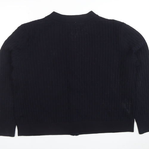 Principles by Ben de Lisi Women's Black Full Zip Cotton Blend Jumper Size 18