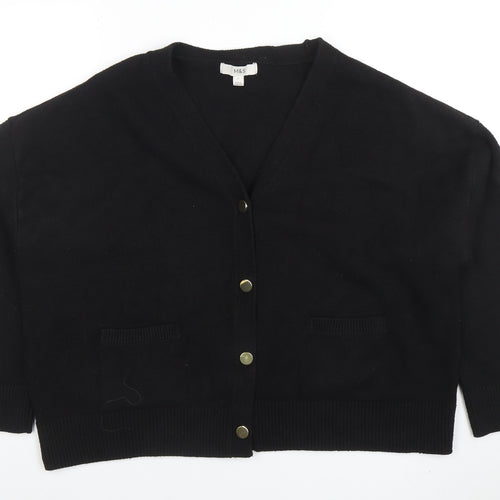 Marks and Spencer Women’s Black L V-Neck Buttoned Cardigan