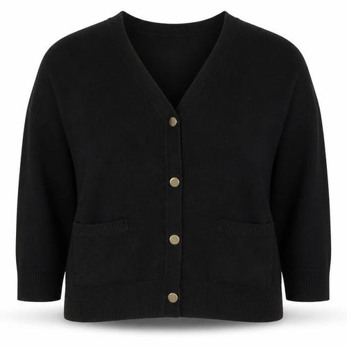 Marks and Spencer Women’s Black L V-Neck Buttoned Cardigan