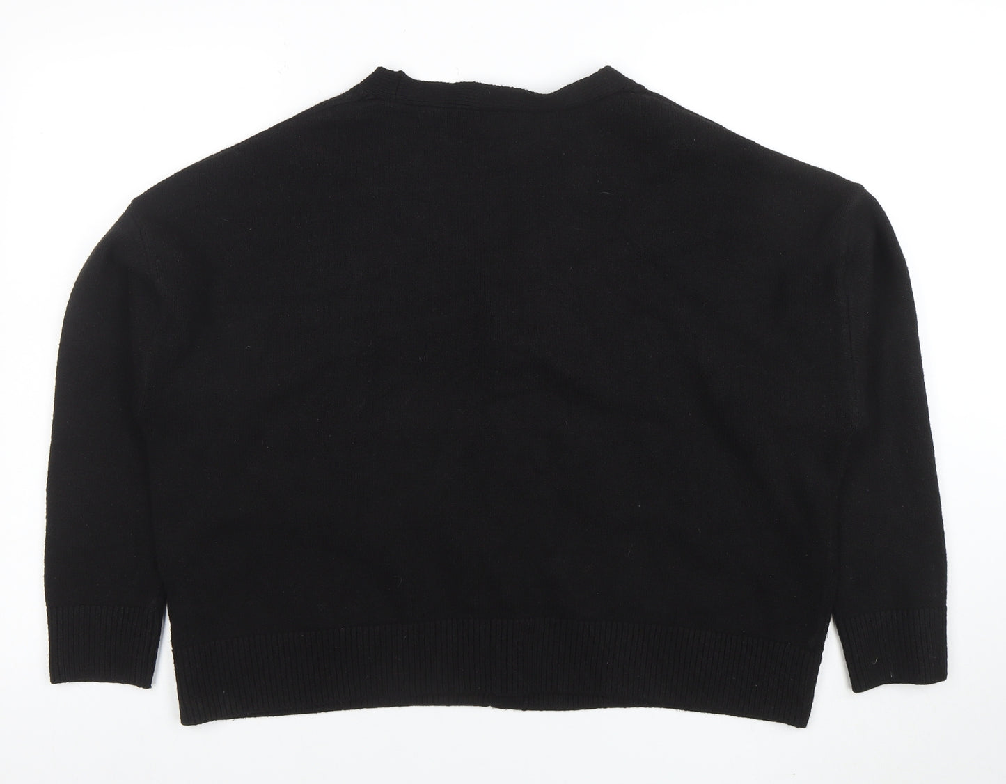 Marks and Spencer Women’s Black L V-Neck Buttoned Cardigan