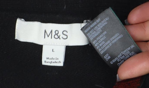Marks and Spencer Women’s Black L V-Neck Buttoned Cardigan