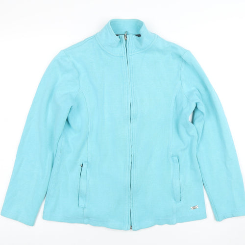 Dash Women's Blue Full Zip Hoodie Cotton Blend UK 10