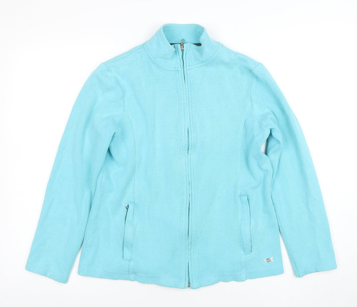 Dash Women's Blue Full Zip Hoodie Cotton Blend UK 10