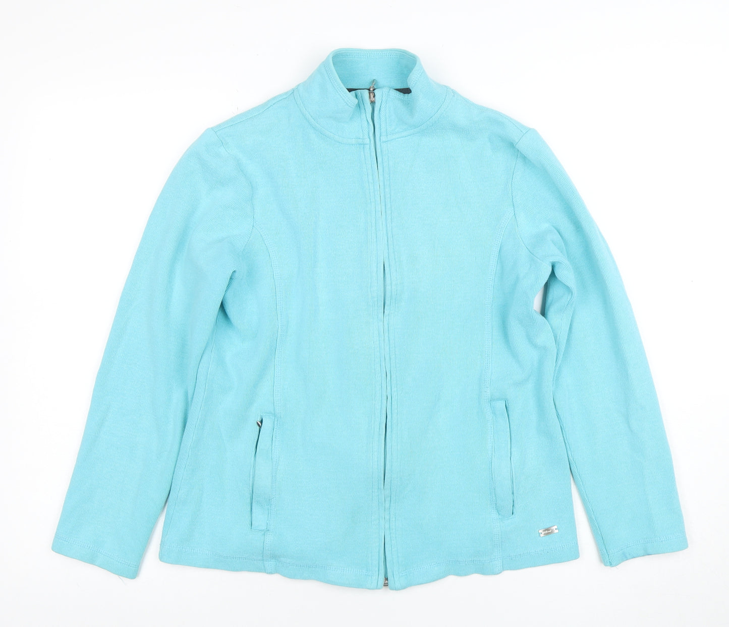 Dash Women's Blue Full Zip Hoodie Cotton Blend UK 10