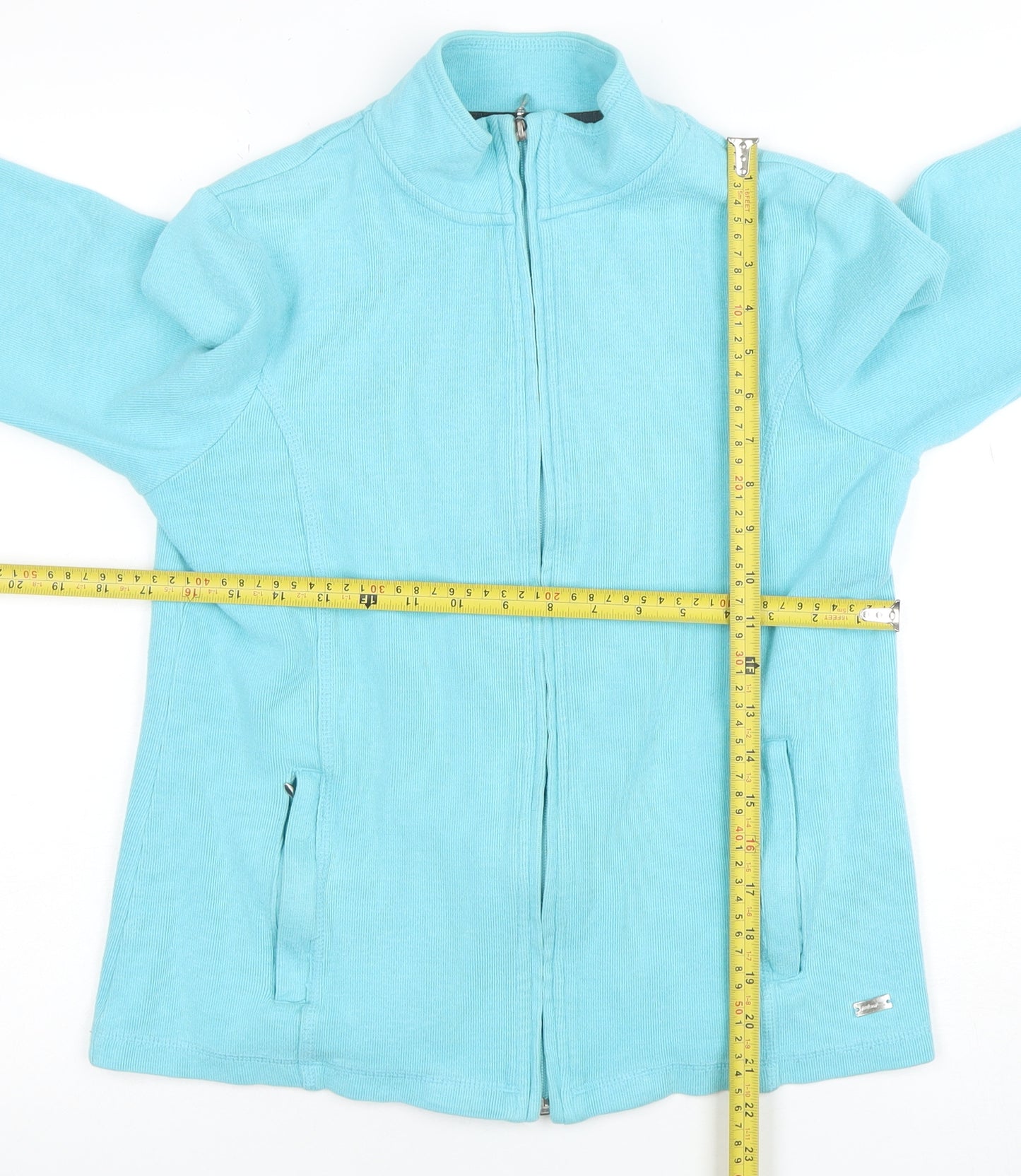 Dash Women's Blue Full Zip Hoodie Cotton Blend UK 10