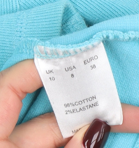 Dash Women's Blue Full Zip Hoodie Cotton Blend UK 10