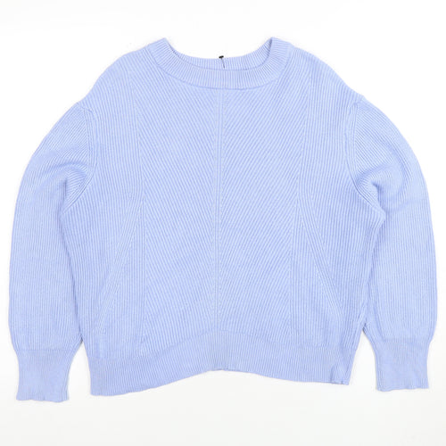 Marks and Spencer Women’s Blue Cotton Knit Crew Neck Jumper M