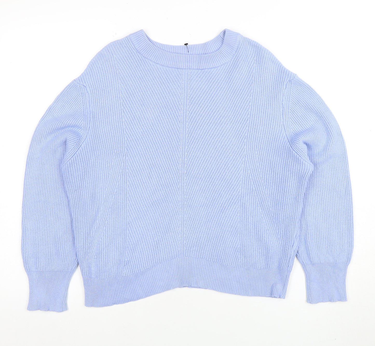Marks and Spencer Women’s Blue Cotton Knit Crew Neck Jumper M