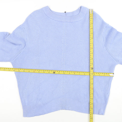 Marks and Spencer Women’s Blue Cotton Knit Crew Neck Jumper M