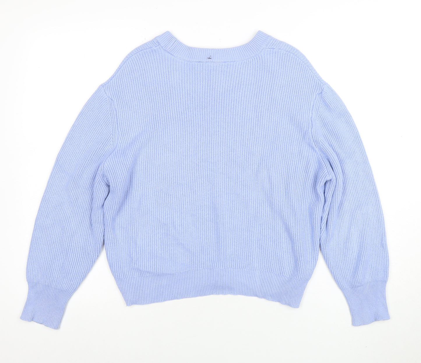Marks and Spencer Women’s Blue Cotton Knit Crew Neck Jumper M