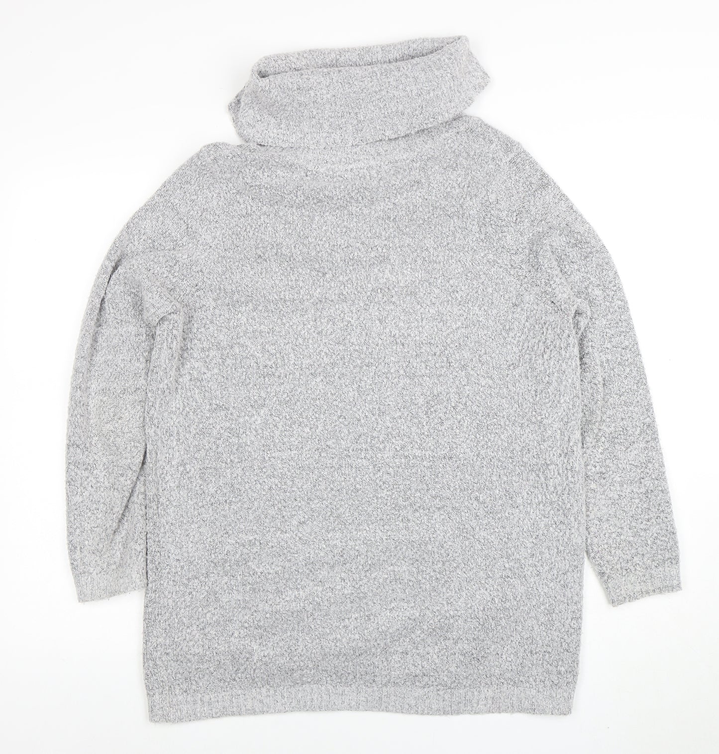 M&Co Petite Women Grey Roll Neck Knit Jumper Size 16