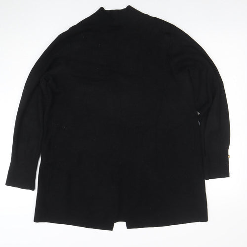 Cyrus Womens Black L Lightweight Open Knit Long Sleeve Cardigan