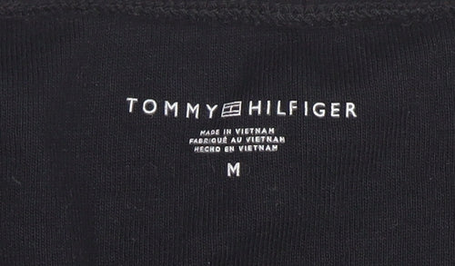 Tommy Hilfiger Women Black V-Neck Cotton Jumper M